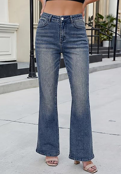 GRAPENT Women's Trendy High Rise Flare Jeans | Stretchy Denim, Wide Leg, 30.5" Inseam, 90s Retro, Business Casual & Everyday Wear