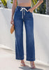 GRAPENT Women's High Rise Straight Wide Leg Jeans | Stretchy Denim, Elastic Waist, 29.5