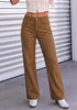 Brown  Women's Rhinestone Wide Leg Jeans, High Waisted Stretch Glitter Sparkly Embellished Denim Pants, 29.5