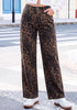 GRAPENT Women's High Waist Wide Leg Leopard Jeans | Stretchy Denim, Baggy Loose Fit, 29.5
