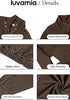 Chocolate Brown Women's Funnel Neck Denim Jacket — Oversized Zip Up Jean Jacket with Drop Shoulder, Elastic Hem & Side Slant Pockets