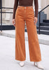 GRAPENT Women's High Waisted Wide Leg Baggy Jeans | Stretchy Denim, Adjustable Cinched Waist, 30