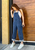 Reef Blue Women's Overall Straight Leg Jumpsuits Stretch Loose Fit Baggy Bib
