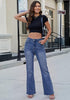 GRAPENT Women's Trendy High Rise Flare Jeans | Stretchy Denim, Wide Leg, 30.5