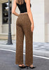 GRAPENT Women's High Waist Wide Leg Leopard Jeans | Stretchy Denim, Baggy Loose Fit, 29.5
