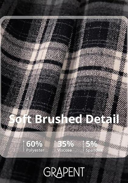 GRAPENT Women's High Waisted Plaid Barrel Pants | Tapered Wide Leg, Elastic Drawstring Waist, Front Pockets, Work Office Casual Fall Outfits