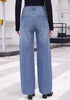 GRAPENT Women's High Rise Wide Leg Jeans | Stretchy Denim, Adjustable Cinch Waist, 30