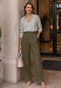 GRAPENT Women's Wide Leg Dress Pants | Pull On Closure, High Waisted, Elastic Back Waist, Front Pleated, Business Casual Office Wear