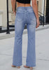GRAPENT Women's Trendy High Rise Flare Jeans | Stretchy Denim, Wide Leg, 30.5