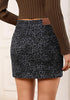 Gray Cheetah Print Mini Skirt for Women High Waist Stretchy 90s Animal Print Short Skirt Fall Country Concert Outfit Western Style