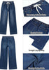 GRAPENT Women's High Rise Straight Wide Leg Jeans | Stretchy Denim, Elastic Waist, 29.5