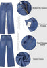 GRAPENT Women's High Waist Wide Leg Jeans | Stretchy Denim, Front Seam, 29.5