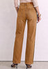 Golden Brown Women's High Waisted Straight Leg Jeans, Tuxedo Side Stripe Stretchy Denim Pants, 29