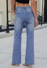 GRAPENT Women's Trendy High Rise Flare Jeans | Stretchy Denim, Wide Leg, 30.5