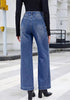 GRAPENT Women's High Waist Wide Leg Jeans | Stretchy Denim, Front Seam, 29.5