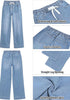 GRAPENT Women's High Rise Straight Wide Leg Jeans | Stretchy Denim, Elastic Waist, 29.5