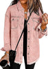 Dusty Pink Button-Up Oversized Women's Denim Shacket