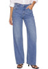 GRAPENT Women's High Rise Wide Leg Jeans | Stretchy Denim, Adjustable Cinch Waist, 30