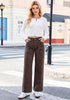 GRAPENT Women's High Waist Wide Leg Leopard Jeans | Stretchy Denim, Baggy Loose Fit, 29.5