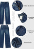GRAPENT Women's High Waist Wide Leg Jeans | Stretchy Denim, Front Seam, 29.5