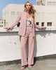 Peach Blush Women's 2 Piece Double Breasted Pantsuit — Double Breasted, Wide Leg & Structured Shoulders, Professional Dressy Pantsuit Set, Office Chic, 2026 Fall Fashion