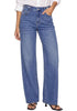 GRAPENT Women's High Rise Wide Leg Jeans | Stretchy Denim, Adjustable Cinch Waist, 30