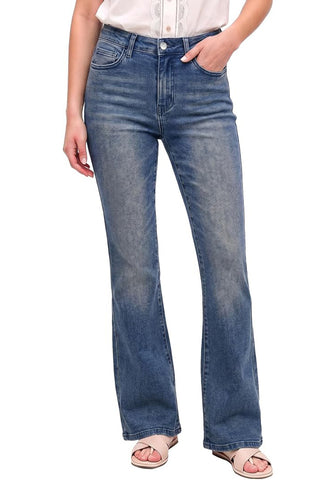 GRAPENT Women's Trendy High Rise Flare Jeans | Stretchy Denim, Wide Leg, 30.5" Inseam, 90s Retro, Business Casual & Everyday Wear