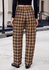 GRAPENT Women's High Waisted Plaid Barrel Pants | Tapered Wide Leg, Elastic Drawstring Waist, Front Pockets, Work Office Casual Fall Outfits