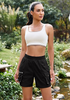LookbookStore Women Black Elastic Waist Hiking Shorts Quick Dry Zipper Pockets Lightweight 5 Inch Inseam Pull On Camping Cargo Shorts
