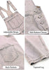 Vintage Pink Women's Casual Stretch Denim Bib Overalls Pants Pocketed Jeans Jumpsuits