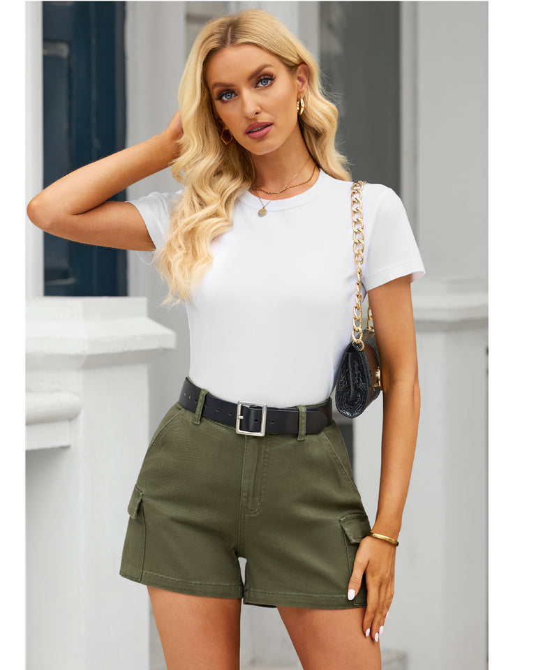 2023 Cargo Shorts for Women High Waisted Casual Summer Stretchy Chino –  Lookbook Store
