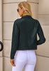 Dark Green Women's Faux Leather Long Sleeve Motorcycle Biker Warm Jacket