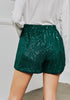 Dark Green Women's High Waisted Stretchy Glitter Sparkly Short Party Outfits
