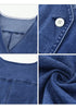 Dark Blue Women's Cropped Jeans Vest Denim Top Button Down Casual Sleeveless Jacket