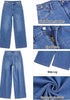 GRAPENT Women's High Waisted Wide Leg Baggy Jeans | Stretchy Denim, Adjustable Cinched Waist, 30