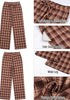 GRAPENT Women's High Waisted Wide Leg Plaid Pants | Tartan Pattern, Elastic Waist Drawstring, Pockets, Relaxed Fit, Casual Daily Fall Outfits