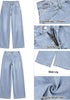 GRAPENT Women's High Waisted Wide Leg Baggy Jeans | Stretchy Denim, Adjustable Cinched Waist, 30
