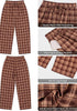 GRAPENT Women's High Waisted Plaid Barrel Pants | Tapered Wide Leg, Elastic Drawstring Waist, Front Pockets, Work Office Casual Fall Outfits