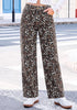 GRAPENT Women's High Waist Wide Leg Leopard Jeans | Stretchy Denim, Baggy Loose Fit, 29.5