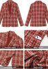 GRAPENT Women's Tweed Plaid Blazer | Notched Lapel, Fully Lined, Shoulder Pads, Single Button, 2 Pockets, Interview Office Business Casual