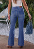 Medium Blue  Women's Trendy Mid Rise Bootcut Jeans — Stretchy Western Denim Pants with 90s Vintage Flare & 30.5
