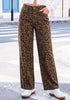 GRAPENT Women's High Waist Wide Leg Leopard Jeans | Stretchy Denim, Baggy Loose Fit, 29.5