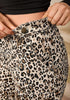 GRAPENT Women's High Rise Leopard Barrel Jeans | Leopard Print Denim, Adjustable Cinched Waist, Frayed Hem, 28