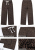 GRAPENT Women's High Waisted Wide Leg Leopard Jeans | Leopard Print Denim, Drawstring Waist, Loose Straight Leg, 28