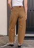 Golden Brown Women's High Waisted Wide Leg Jeans by luvamia — Stretchy 90s Baggy Straight Denim, Raw Hem, Button Front, 29.5