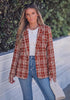 GRAPENT Women's Tweed Plaid Blazer | Notched Lapel, Fully Lined, Shoulder Pads, Single Button, 2 Pockets, Interview Office Business Casual