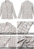 GRAPENT Women's Tweed Plaid Blazer | Notched Lapel, Fully Lined, Shoulder Pads, Single Button, 2 Pockets, Interview Office Business Casual