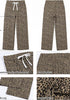 GRAPENT Women's High Waisted Wide Leg Leopard Jeans | Leopard Print Denim, Drawstring Waist, Loose Straight Leg, 28
