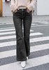 Washed Black Flare Jeans for Women Mid Rise Bootcut Denim Pants Distressed Stretchy Retro Y2K Washed Date Night Outfit Nashville Western Style