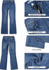 Vintage Blue Women's Trendy Mid Rise Bootcut Jeans — Stretchy Western Denim Pants with 90s Vintage Flare & 30.5